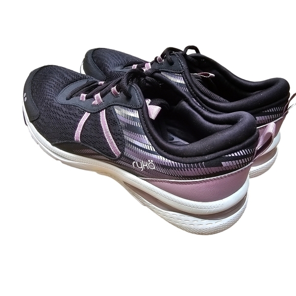 Ryka Balance 2 Memory Foam Mesh Walking Sneakers, Black and Purple Pink, Size 11 - Picture 3 of 10